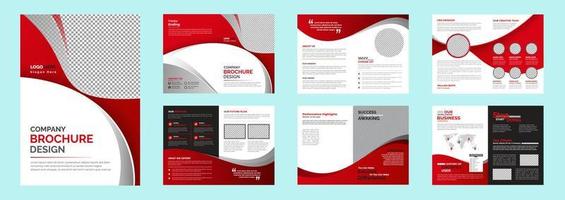 plantilla de diseño de folleto empresarial bi-fold corporativo 12 páginas vector