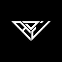 diseño creativo del logotipo de la letra adj con gráfico vectorial, logotipo adj simple y moderno en forma de triángulo. vector