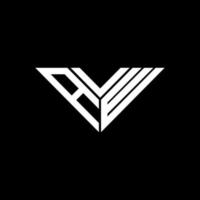 diseño creativo del logotipo de la letra avw con gráfico vectorial, logotipo avw simple y moderno en forma de triángulo. vector