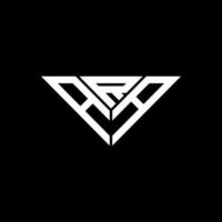 diseño creativo del logotipo de la letra ara con gráfico vectorial, logotipo simple y moderno de ara en forma de triángulo. vector