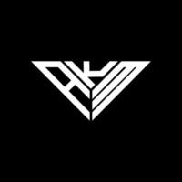 diseño creativo del logotipo de la letra akm con gráfico vectorial, logotipo simple y moderno de akm en forma de triángulo. vector