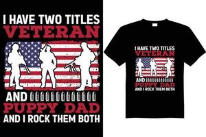 veteran t shirt design vector puppy dad