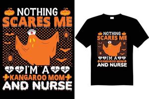 diseño de camiseta de halloween vector canguro mamá y enfermera camiseta