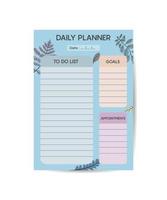 modern daily planner with autumn leaves. simple printable to do list. vector