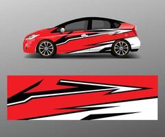 Racing car wrap. abstract strip shapes for Company car wrap, sticker, and decal template design vector