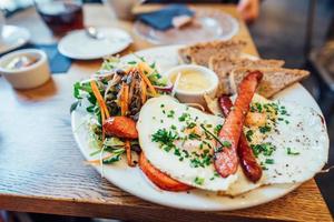 Breakfast on the plate photo