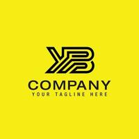 YB logo design YB initial letter design with YB Logo vector