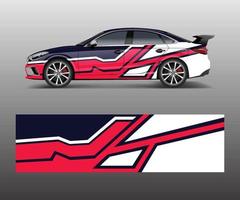 Racing car wrap. abstract strip shapes for Company car wrap, sticker, and decal template design vector