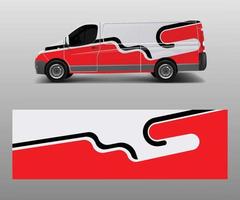 Van Wrap design template vector with wave shapes, decal, wrap, and sticker template vector