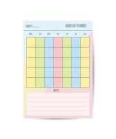 Monthly planner template minimalist planners organizer page vector design Planner blank template.