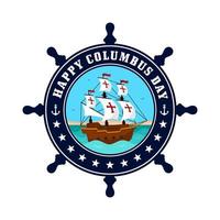 Happy columbus day badge design logo vector