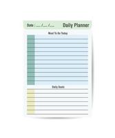 Daily My Routines planner template minimalist planners Clear and simple printable to do list. vector