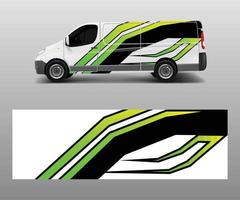 Van Wrap design template vector with wave shapes, decal, wrap, and sticker template vector