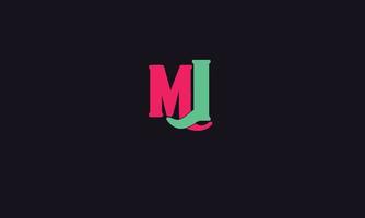 alfabeto letras iniciales monograma logo mj, jm, m y j vector