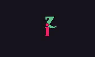 Alphabet letters Initials Monogram logo IZ, ZI, I and Z vector
