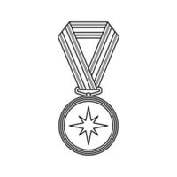 Coloring page with Medal for kids vector