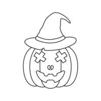 página para colorear con calabaza de halloween vector