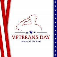 Veterans day with American flag, modern design vector