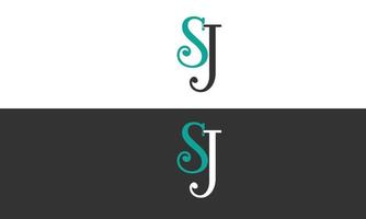 letras del alfabeto iniciales monograma logo sj, js, s y j vector