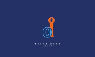 Alphabet letters Initials Monogram logo OI, IO, O and I vector