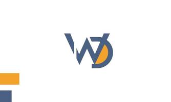 alfabeto letras iniciales monograma logo wd, dw, w y d vector