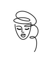 face logo. beauty salon icon illustration isolate. hairdresser, beautiful hair vector