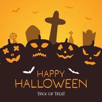 Happy Halloween night background. Vector illustration