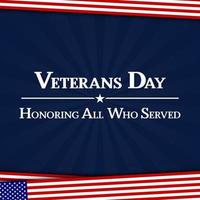 Veterans day with American flag, modern design vector