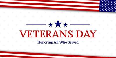 Veterans day with American flag, modern design vector