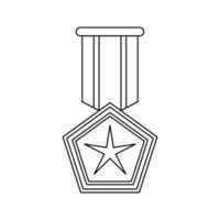 Coloring page with Medal for kids vector