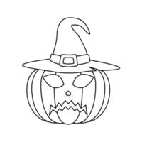 página para colorear con calabaza de halloween vector