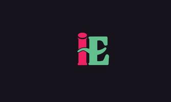 alfabeto letras iniciales monograma logo ie, ei, i y e vector