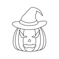 página para colorear con calabaza de halloween vector