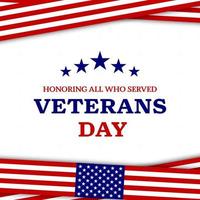 Veterans day with American flag, modern design vector