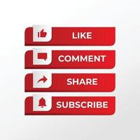 Like, Comment, Share, Subscribe Button Icon Vector