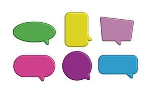 3d Modern Colorfull  Speech Bubble Set vector