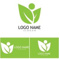 Green leaf illustration nature logo design vector