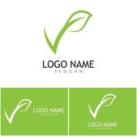 Green leaf illustration nature logo design vector