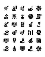 Growth Icon Set 30 isolated on white background vector