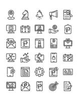 conjunto de iconos de marketing 30 aislado sobre fondo blanco vector