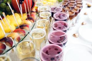 wine and champagne cocktail with fruits photo