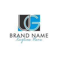 beauty clinic logo with initial letter UG vector