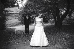 Bride waiting for her bridegroom photo