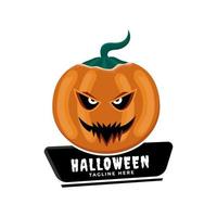 Halloween Logo Badges  or Labels Pumpkin Ghost vector