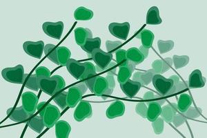 green gradient color beautiful leaf background vector