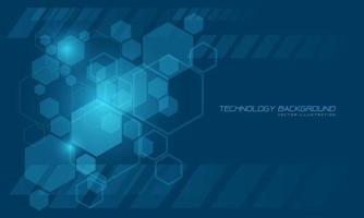 Abstract vector technology blue hexagon geometric futuristic design modern creative background