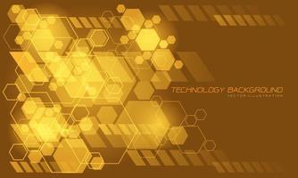 Abstract vector technology yellow hexagon geometric futuristic design modern creative background