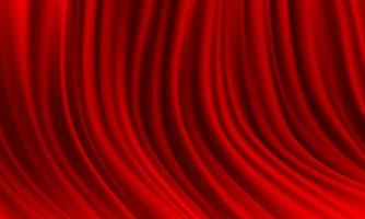 Realistic red fabric strips wave background texture vector