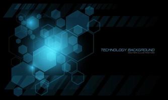 Abstract vector technology blue hexagon geometric futuristic on black design modern creative background