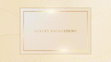 Abstract luxury light brown background with golden lines element and 3d paper cut vector